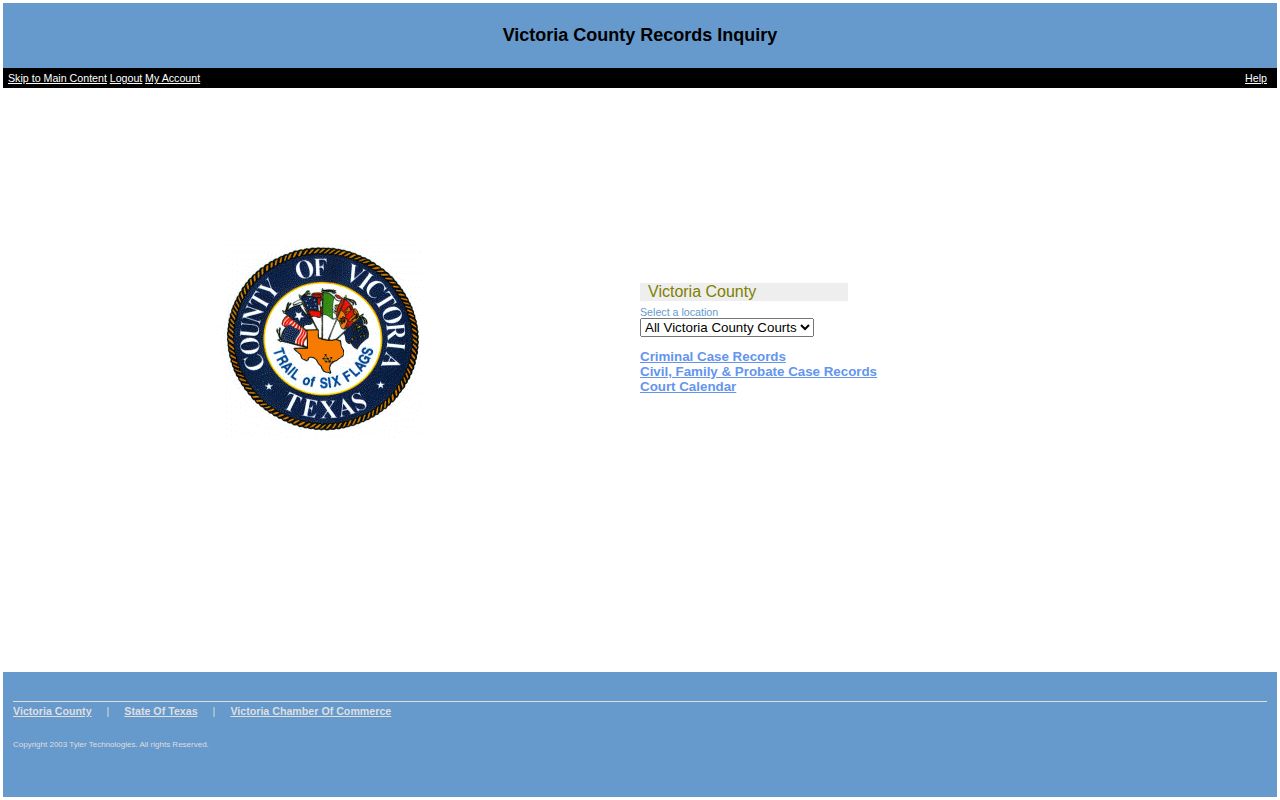 Victoria County court record search for released inmates
