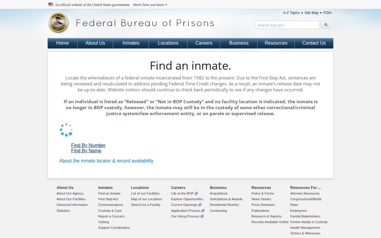 Federal BOP search for a Victoria County released inmate